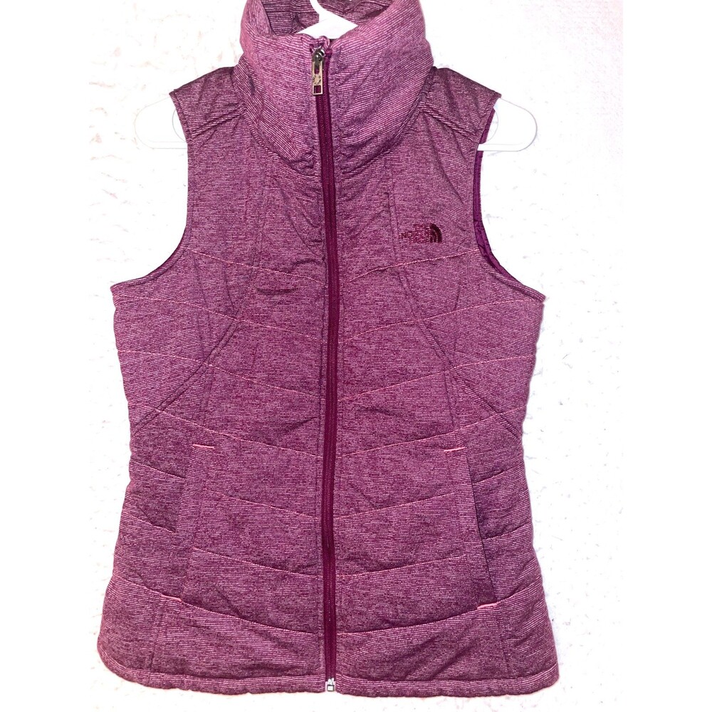 The North Face Pseudio Quilted Vest Women M Purple Puffer Full Zip Outdoors